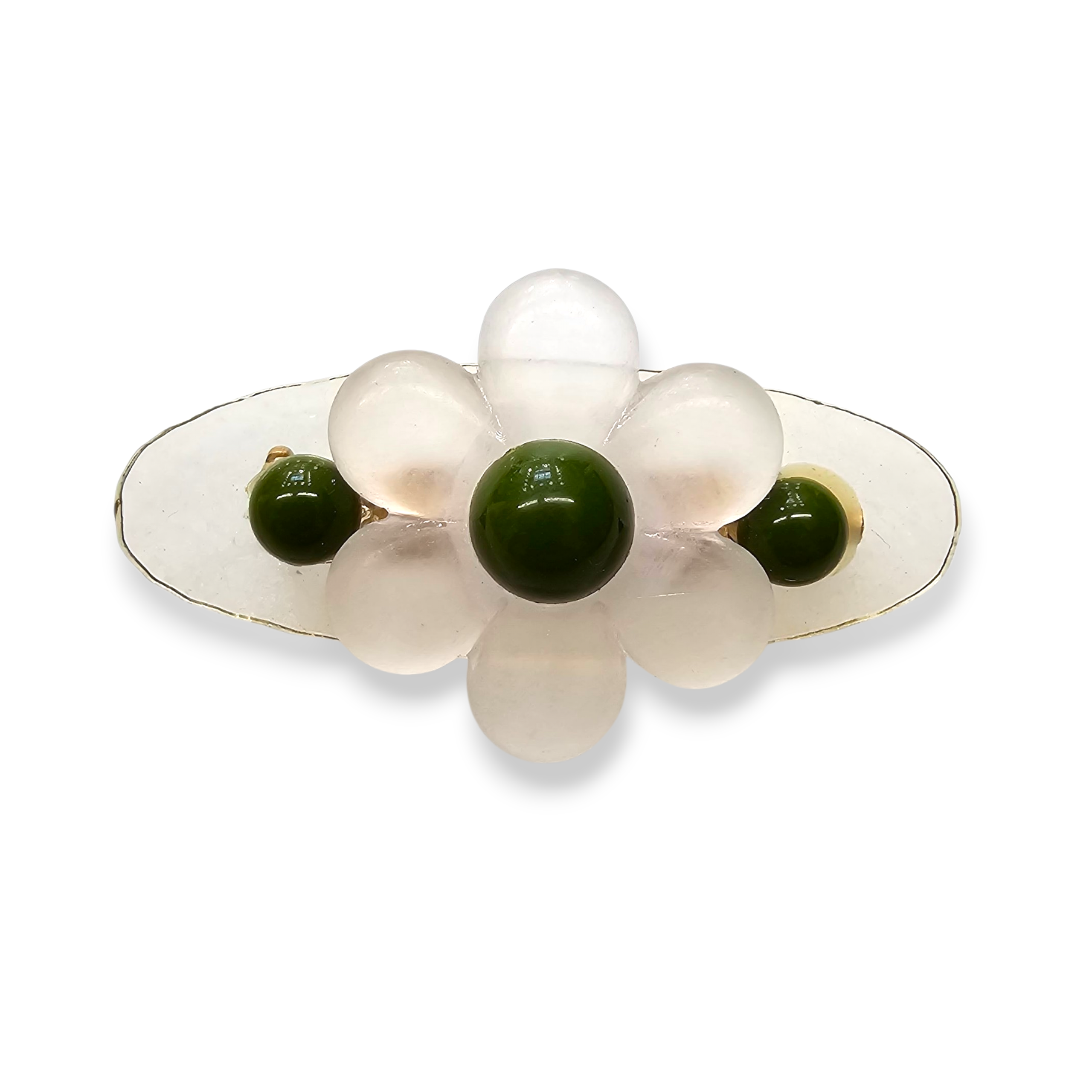 Broche verde caqui Cardamomo Broche de flor Cardamomo - Imagen 7